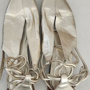 Ulla Johnson flats with ankle tie; sz 41; color - gold